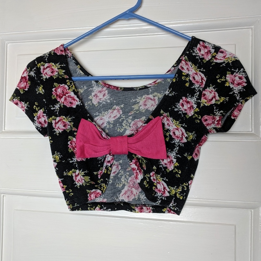 LA Hearts Floral Crop Top